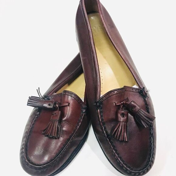 Men’s Frye brown tassel leather loafers Size 9W - Picture 3 of 8